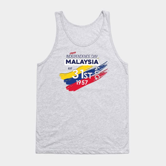 Happy Independence Day Celebration Malaysia Tank Top by alzo